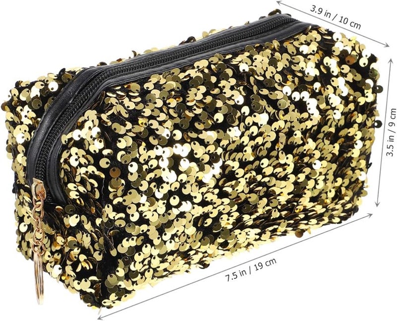 Gatuida Sequin Makeup Bag Travel Toiletry Organizer For Women Random Style - Image 4